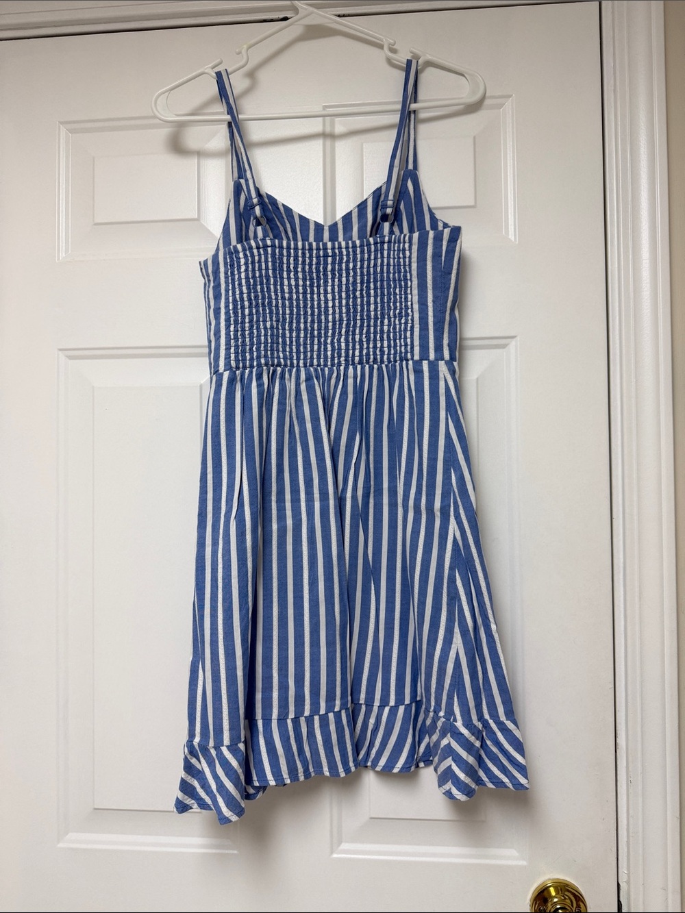 Old Navy Blue and White Striped Spaghetti Strap Dress - Picture 2 of 5